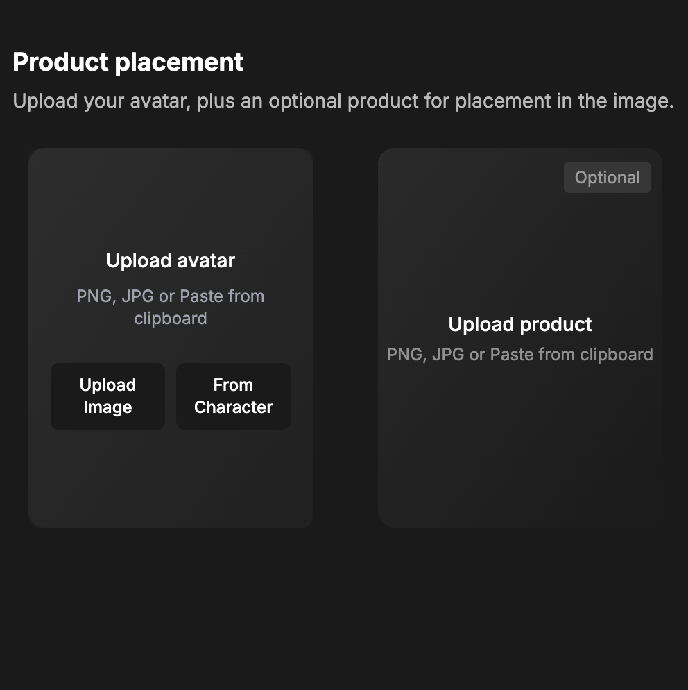 Product placement interface